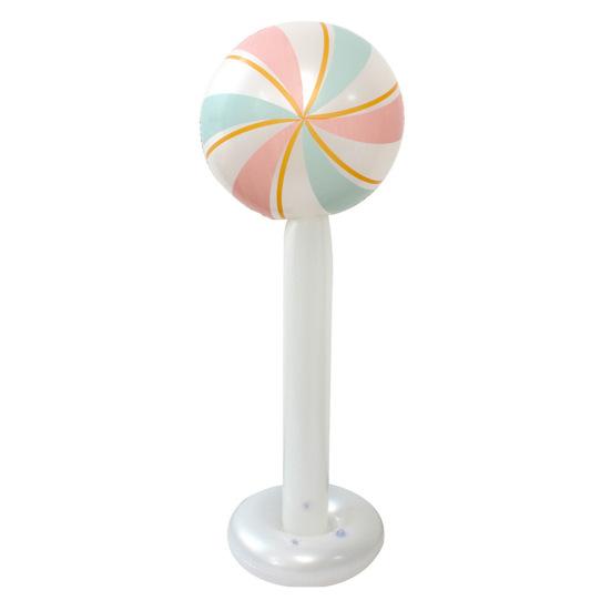 Inflatable Candy Cane Christmas Lollipop Decor 47.2 Inch PVC Outdoor Indoor Party Decoration Festive Photo Prop for Yard Home Store