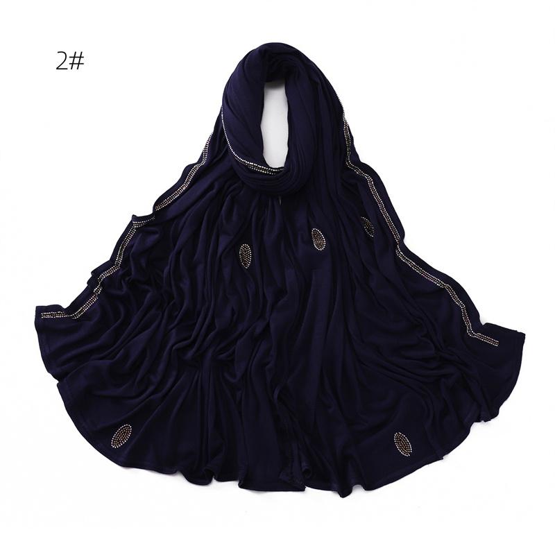 Oval Necklace Chain Cotton Modal Jersey Hijab Shawls Lady High Quality Wrap Beach Summer Bufandas Ramadan Muslim Sjaal 170*70Cm