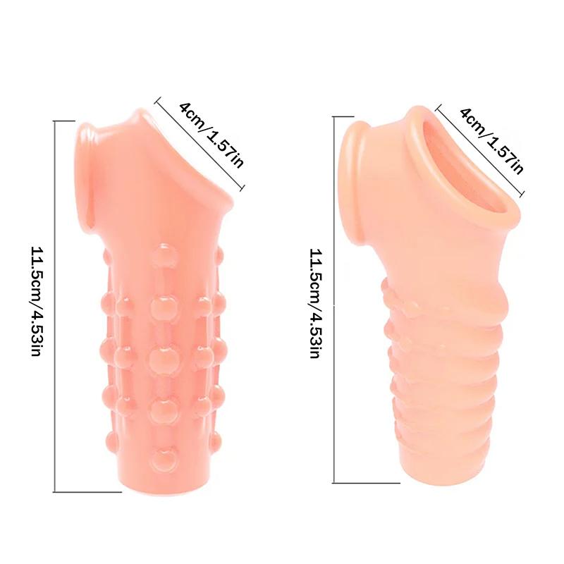 Adult Penis Ring Extension Sleeve Reusable Male Cock Rings for Ejaculation Delay Male Sex Toys No Vibrator Required