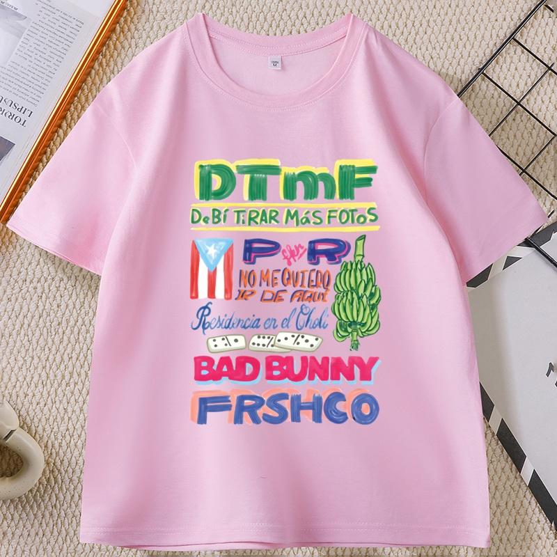 Bad Bunny DTMF World Tour T Shirt Unisex Women Short Sleeve Tshirt Casual Round Neck Printed Tshirt Comfortable Streetwear