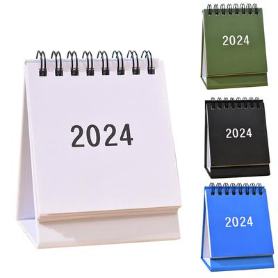 2024 Desktop-Kalender, Standkalender, Zeitplan, Schreibtischkalender, Tischkalender, stehend, umklappbarer Schreibtisch