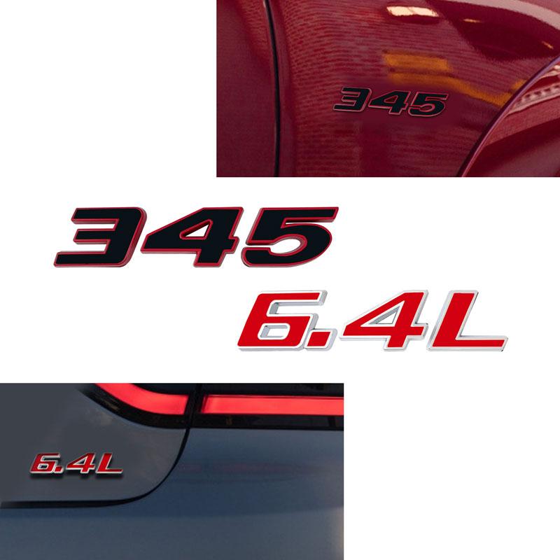1Pc Metal 3D Car Sticker 392 345 6.4L Emblem Car Fender Side Sticker Rear Trunk Bumper Tail Sticker For Hemi Charger Challenge