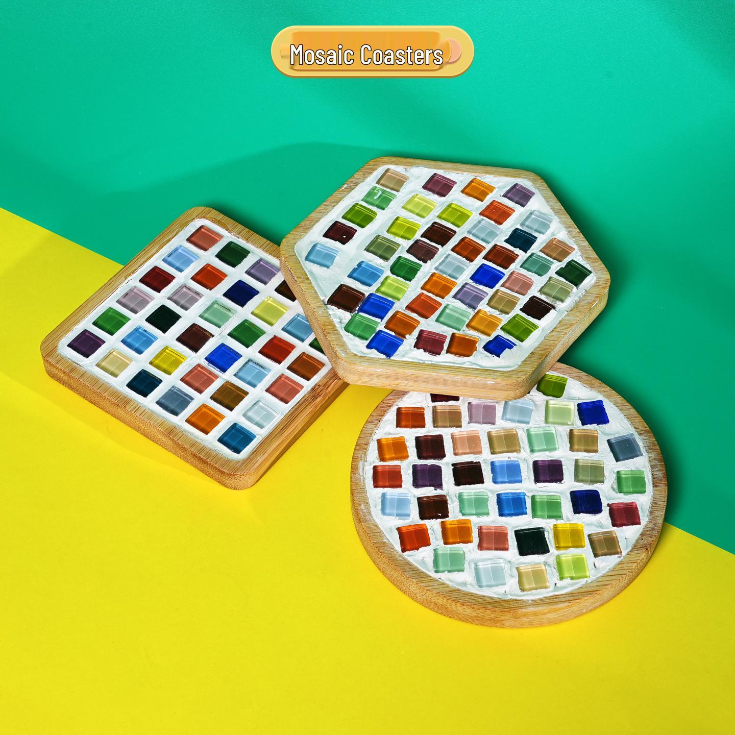 Mosaic Coaster Kit for Kids - Creative DIY Heat Insulation Pad, Handmade STEAM Craft Materials