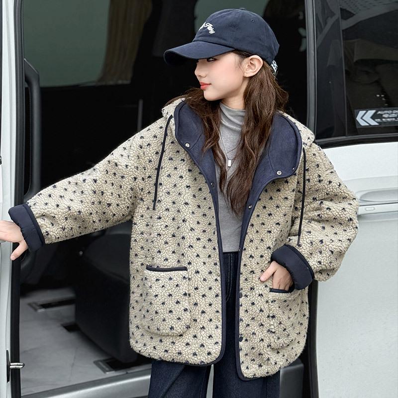 Girls' Winter Fuzzy Sweater & Fleece-Lined Jeans Set 2025 - New Trend for Middle and Big Kids