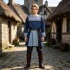 Medieval Viking Warrior Short Robe With Embroidered Print For Larp Cosplay And Costumes