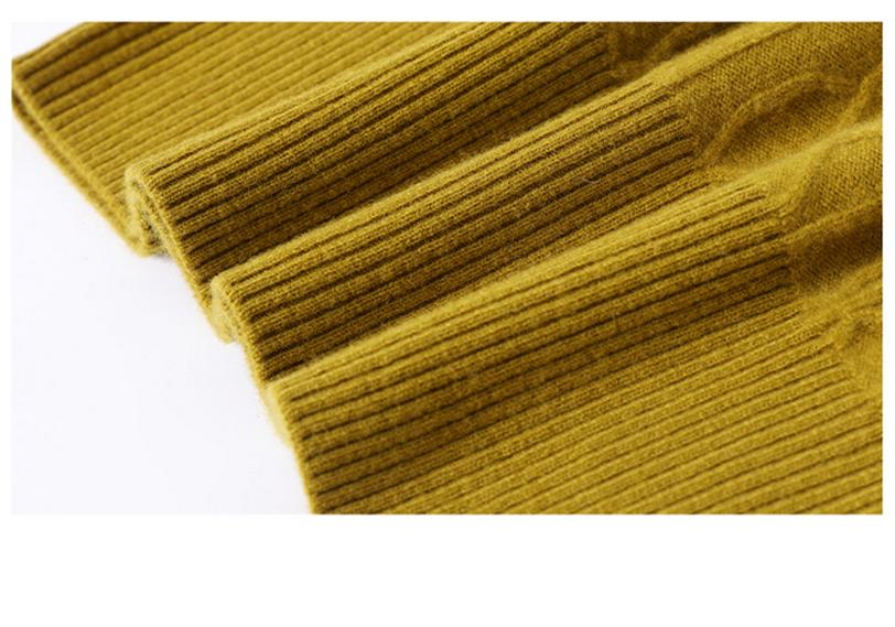 Women's Wool Half-High Collar Sweater - Winter Knit Loose Fit Base Layer