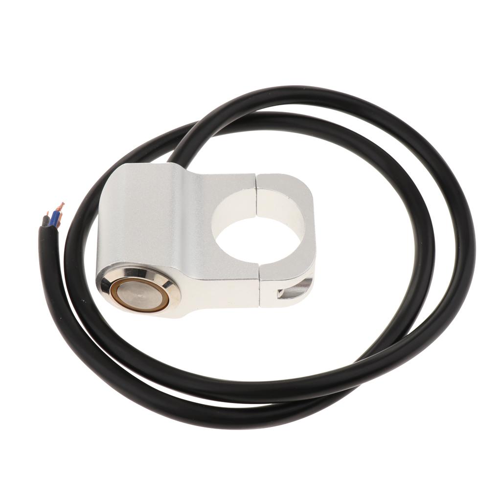 12v 10A waterproof Motorcycle CNC Aluminium Alloy Switches 1inch 25mm Handlebar Headlight Switch with Indicator Light (Chrome)