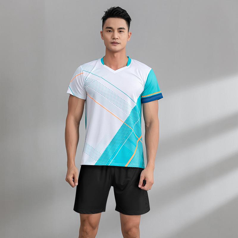 New Badminton Jersey Suit Women's Training Sports Printing Short-sleeved Jersey Competition Special Air Volleyball Clothing Men