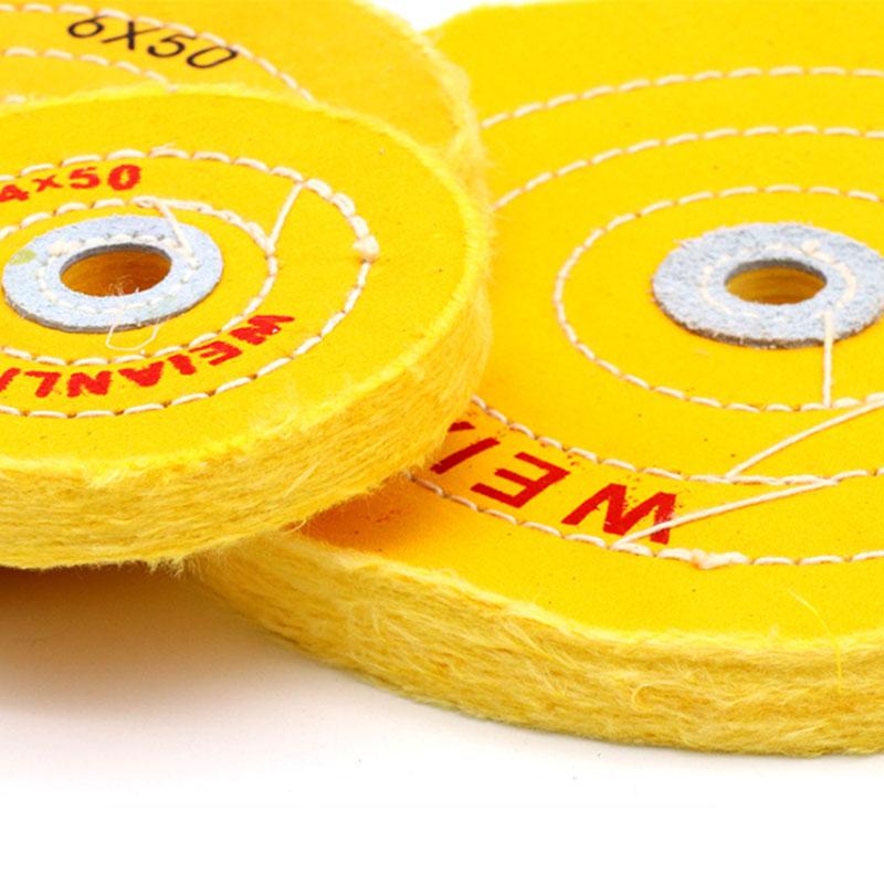 2-8 Inch Inch Yellow Cloth/White Cloth Polishing Wheel Metal Jewelry Mirror Buffer Cotton Pad Polish Grinder Pad Abrasive Tool