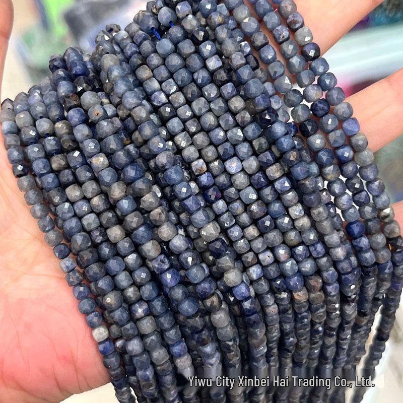 4x4mm Natural Stone Faceted Square Beads: Amethyst, Tourmaline, Garnet Jewelry Accessories