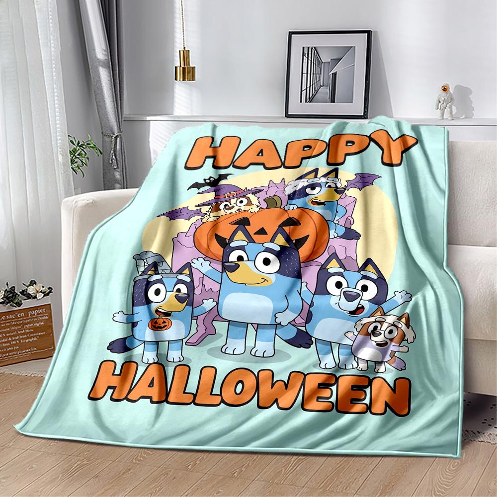 Halloween Bluey Gang Blanket Soft & Cozy Suitable for Sofa Couch Bed Four Seasons Multipurpose Modern Style Birthday Christmas Gift Blanket