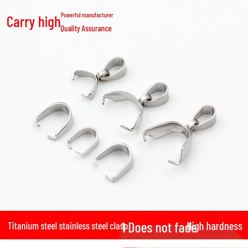 

Eco-Friendly Stainless Steel & Titanium Melon Seed Clasp with Crystal Jade Pearl Pendant - Jewelry Accessory Model A: 3x7mm, 10 pcs