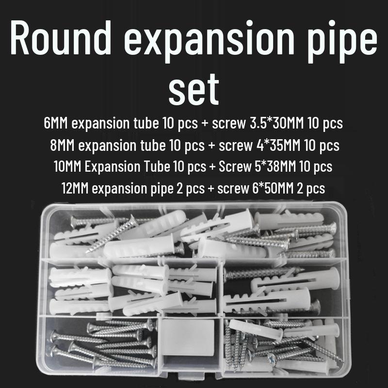 Plastic Expansion Tube: Round, Square, Triangle Wall Plug & Screw Set