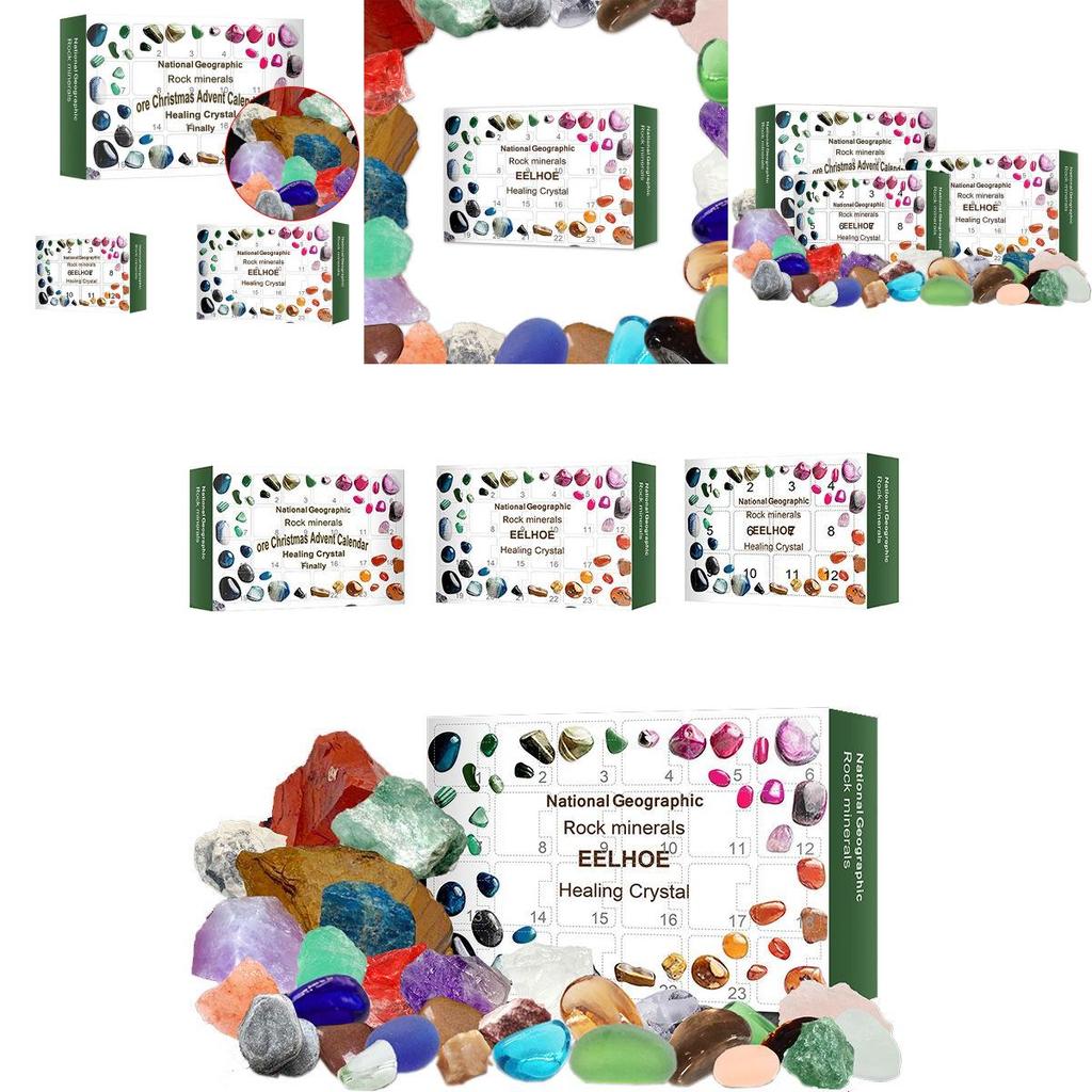 Xmas Countdown Advent Calendar With Unique Healing Crystal Stones**