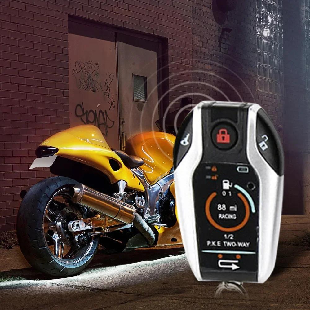 Motorcycle Anti-theft System Security Alarm Device Scooter Anti-theft Vibration Alarm Remote Engine 5 Meters Automatic Lock