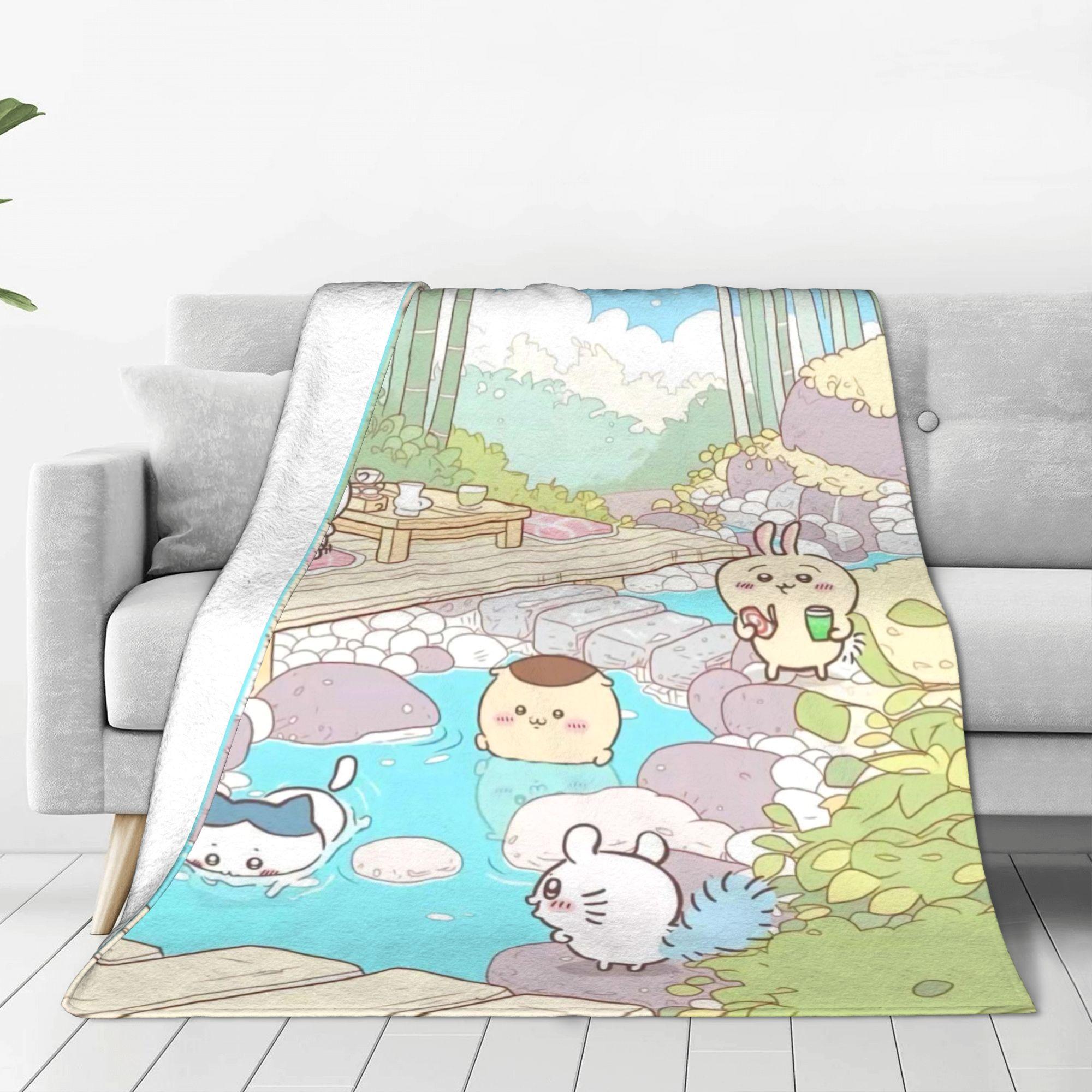 

Chiikawa Leisure Life Flannel Blanket Winter Super Soft Throw Blanket for Students Couch Bed Pattern Bedspread Sofa Bed Cover 30x40in