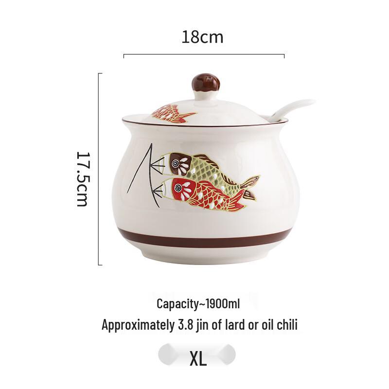 Ruhan Japanese Hand-Painted Ceramic Chili Oil Jar