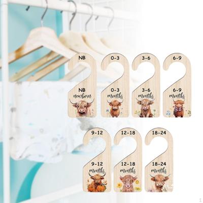 7 Pieces Closet Dividers Infant Wardrobe Divider Label Month Tags Newborn