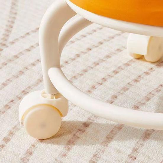 Yousheng Low Rolling Stool with 360 Degrees Swivel Wheels Faux Leather Cushion Roller Seat Heavy Duty Rotating Mini Chair Seating Stool