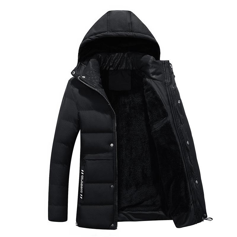 Autumn and Winter Cotton-padded Clothes Men's Fleece Thickened Trendy Jackets Warm Men's Down Cotton-padded Jackets Hooded Cotton-padded Clothes