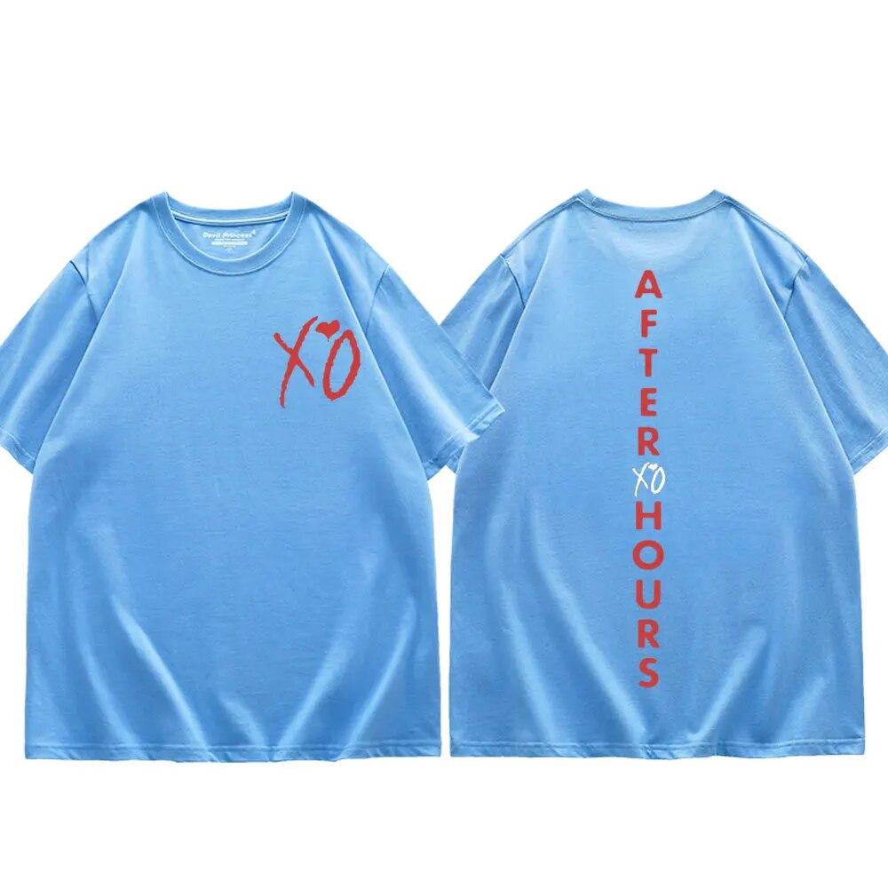Sänger The Weeknd Album After Hours Print T-Shirt Sommer Trend Hip Hop Kurzarm T-Shirt Unisex Street Fashion Lose T-Shirts