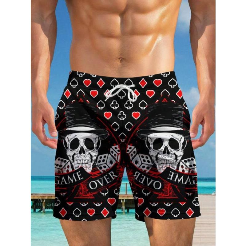 

Летние шорты с 3D принтом скелета, модные, повседневные, пляжные, мужские S