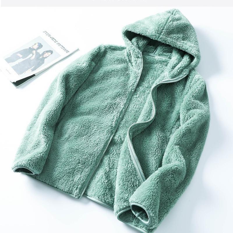 New couple hooded sweater autumn and winter lamb wool jacket liner jacket men's and women's fleece jacket