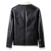 Giacca in Pelle da Uomo Autunno e Inverno Giacca in Pelle Giovanile Velluto Ispessito Revers Casual Giacca in Pelle PU