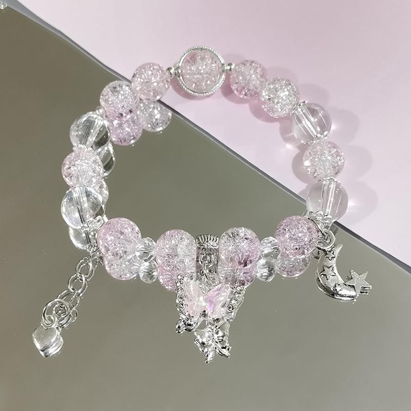 Nischendesign Super Fee Schmetterlingsarmband Für Frauen Exquisit Süß Perlen Quasten Elastisches Armband Schmuckzubehör Geschenke