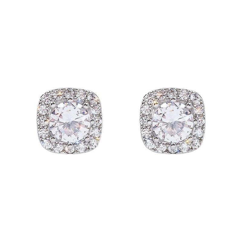 Classical Square Zircon Earrings for Women Shiny Luxurious Rhinestone Earrings Daily Jewelry Gift for Friend