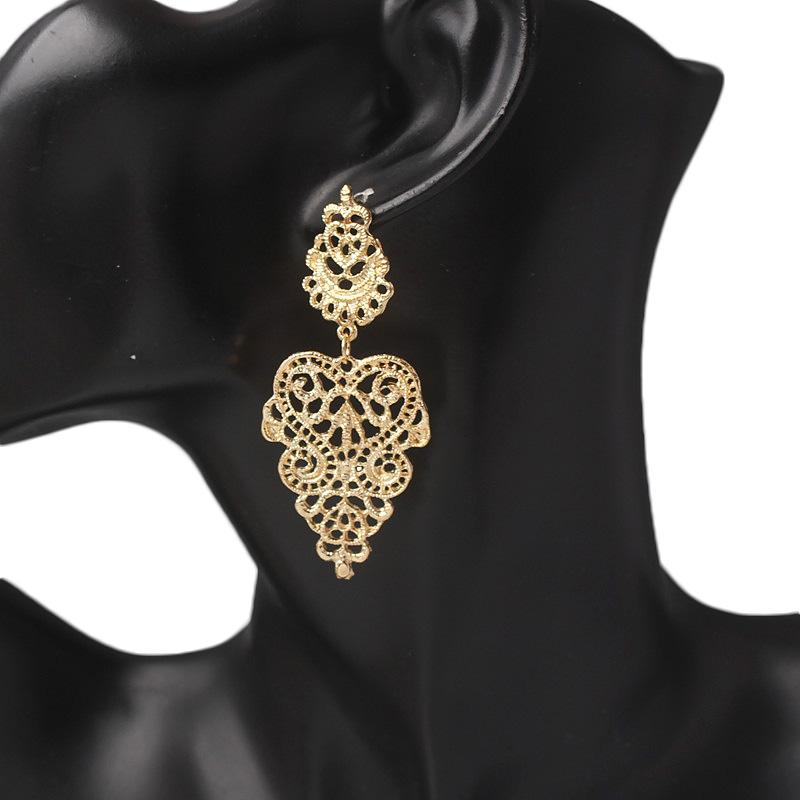 New European Exaggerated Dangle Earrings for Women Metal Geometric Statement Long Hanging Earrings Punk Personality Drop Earring