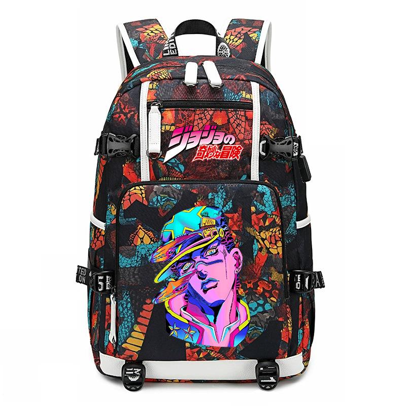 Stampa di JoJo's Bizarre Adventure Zaino Scolastico Studentesco Grande Capacità Casual Daypack per Adolescenti Bambini Scuola Viaggio