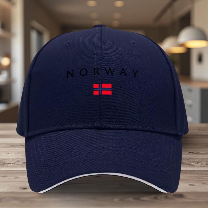 1 st norsk flagga basebollkeps med Norges nationalfärger Lättviktig helårsjusterbar keps för män Kvinnor