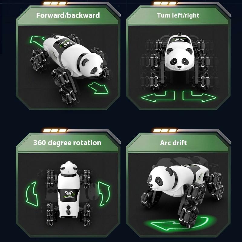 Remote Control Gesture-sensing Eight-wheel Drive Mechanical Stunt Panda Car 2.4GHZ Swing Arm Climbing Drifting Toy