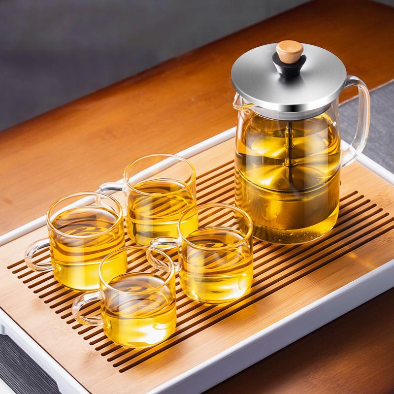 Chinese Kung Fu Teacup Boiling Teapot Filter Glass Chinese Tea Ceremony Tea Maker Flower Teapot Tea Set Lifting Teapot