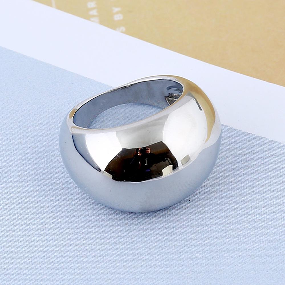 Unisex Korean Trend Wide Band Finger Ring with Irregular Lines