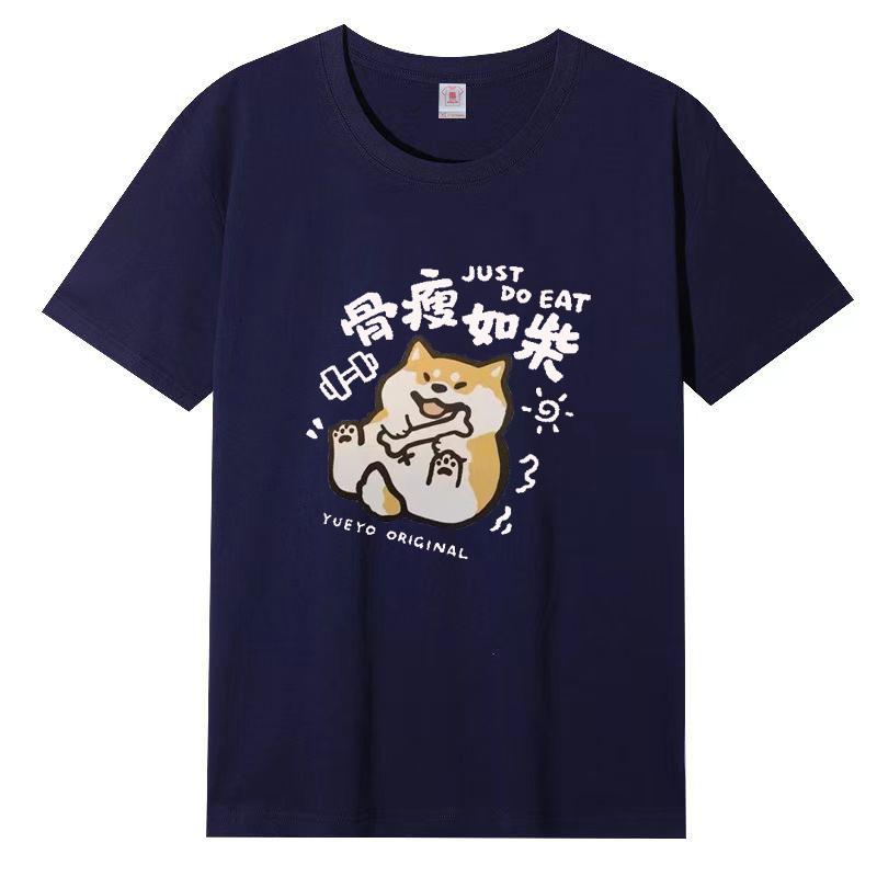 Cotton Round Neck Short Sleeve T-shirt Women's Spring and Fall Printing Loose T-shirt