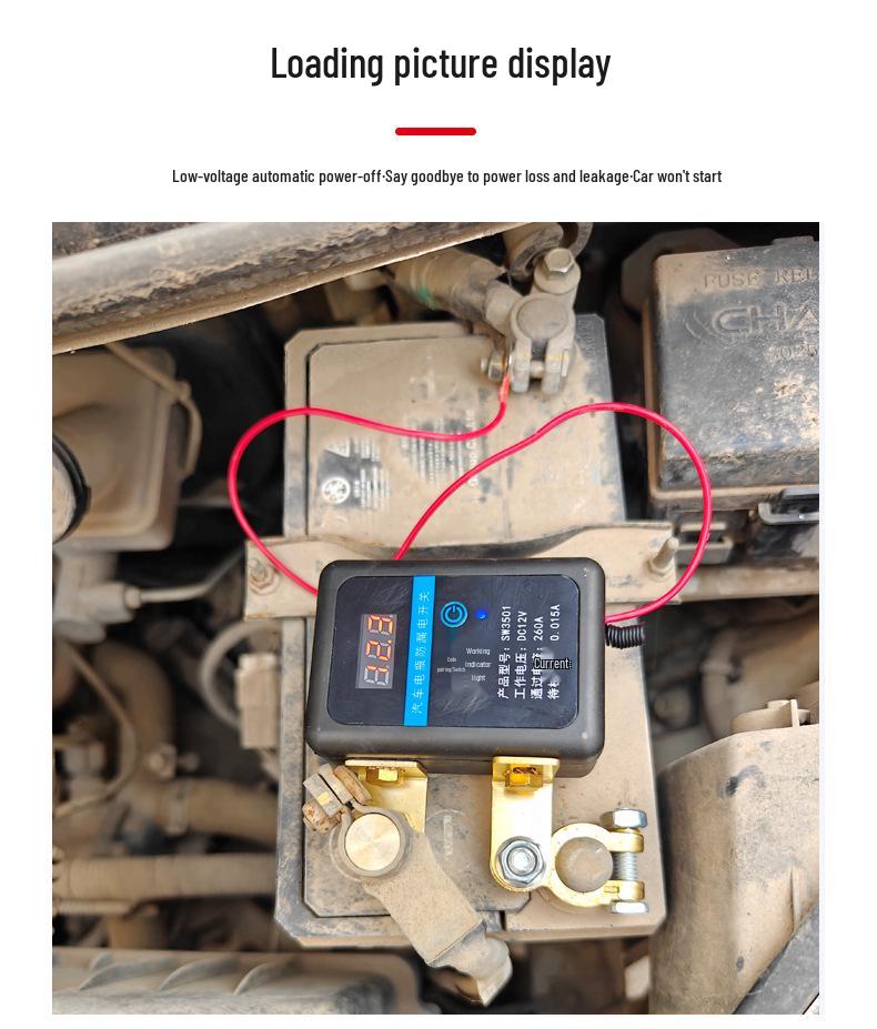Smart Remote Car Battery Disconnect Switch, 12V, Pure Copper Relay & Knife Switch