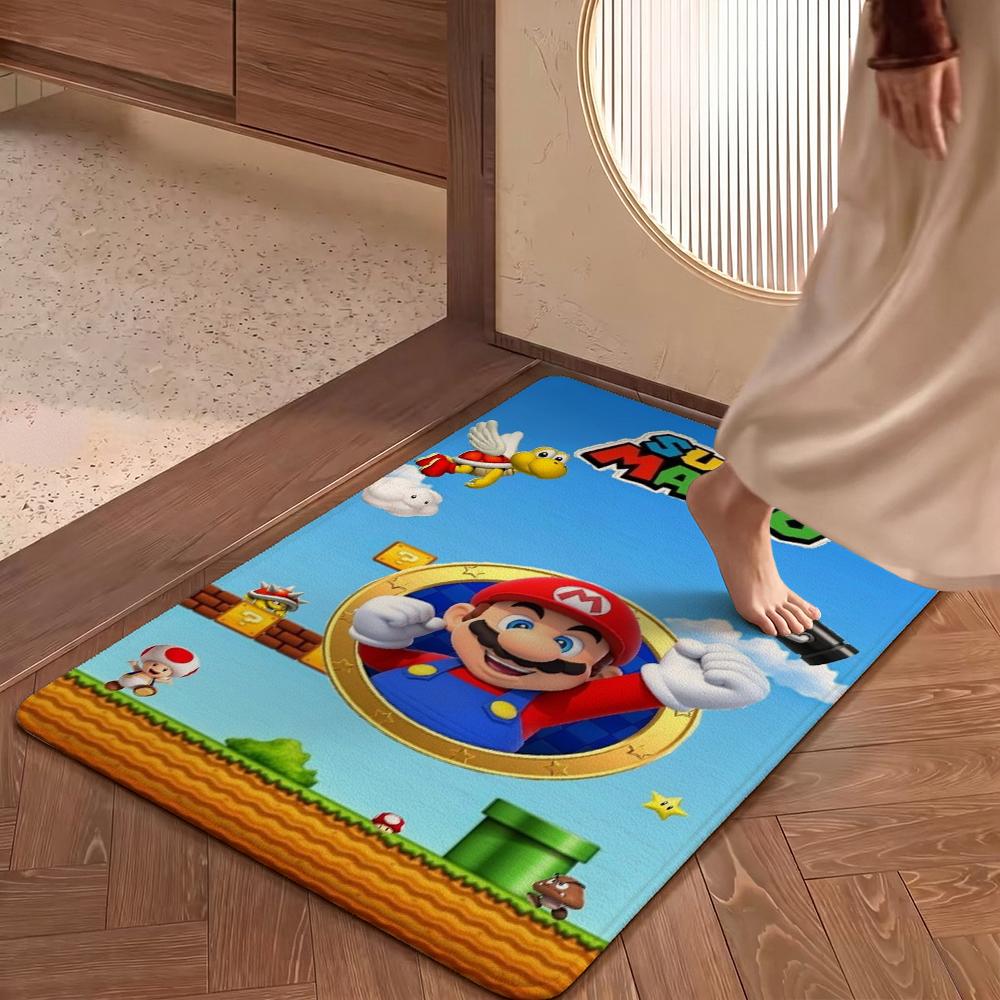 Mario Kart World Tour Theme Rug Allseason Carpet For Living Room Bedroom Office Home Decor Great Holiday Gift
