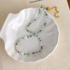 Creative Mix Color Glass Beads White Shell Star Beaded Necklace for Women Girls Gold Plated Alloy Chain Strand Chokers