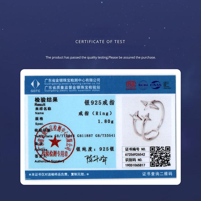 Sparkle Starlight Open Ring S925 Sterling Silver Dream Star Ring Jewelry