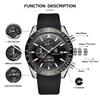 BY BENYAR 30M Water Silicone Quartz Gift for Men Men's Watch, Chronograph, Analog, Resistant, Business, Simple, Stylish, Popular, Formal, Strap,