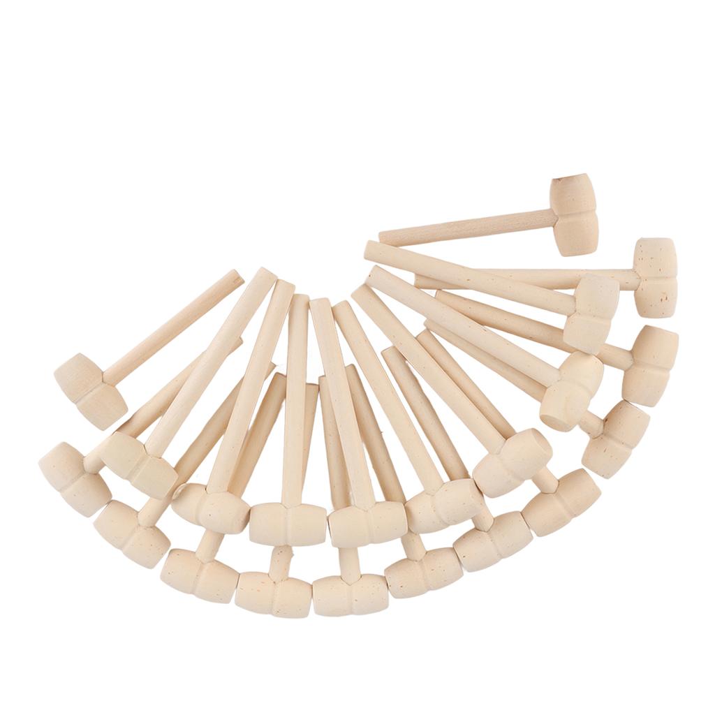 100pcs Mini Wooden Hammers for Chocolate Portable Breakable Heart Hammer Small Wooden Mallet for Kids