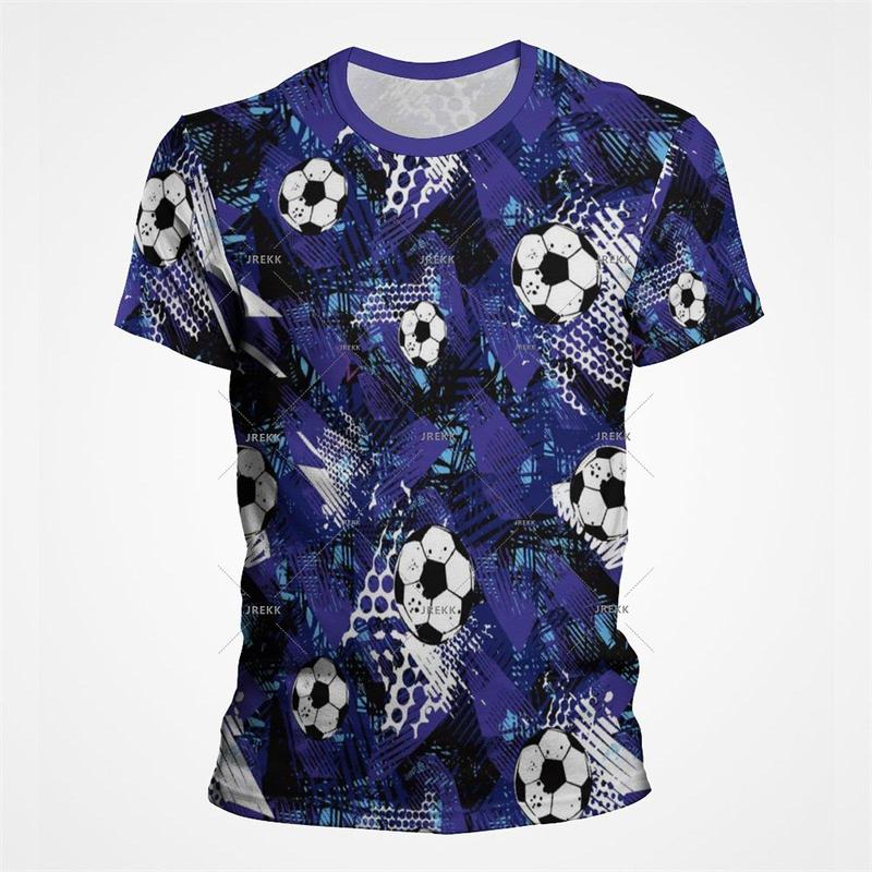 Summer Men's Football 3D Printed Crew Neck T-Shirt
