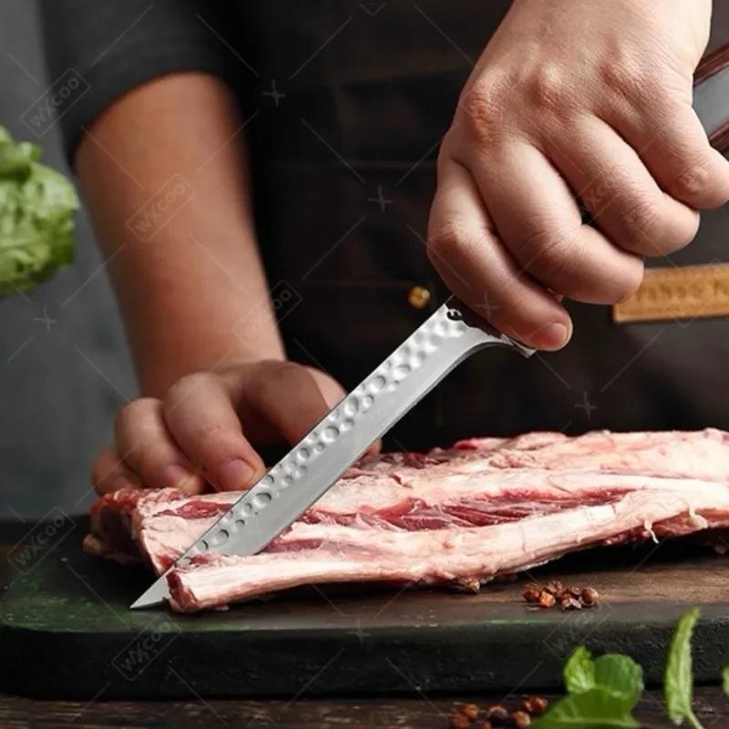 Hand-Forged Steel Kitchen Knives Professional Boning Knife Fillet Knife for Fish Meat Deboning Butcher Cleaver Cooking Tools