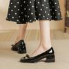 Bow thick heel single shoes women's skirt shopping casual women's shoes Mary Jane single shoes women