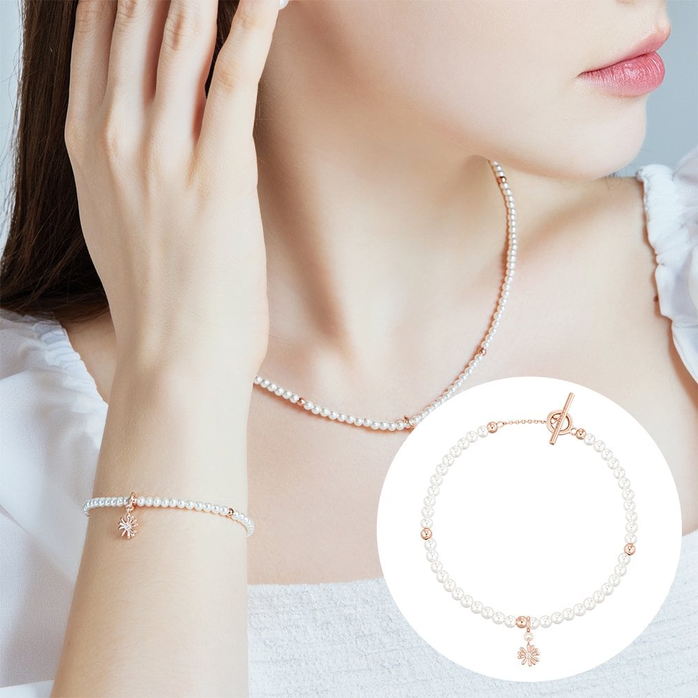 Mariel Pearl Bead Bracelet + Pendant Set (Set-J0-0906)