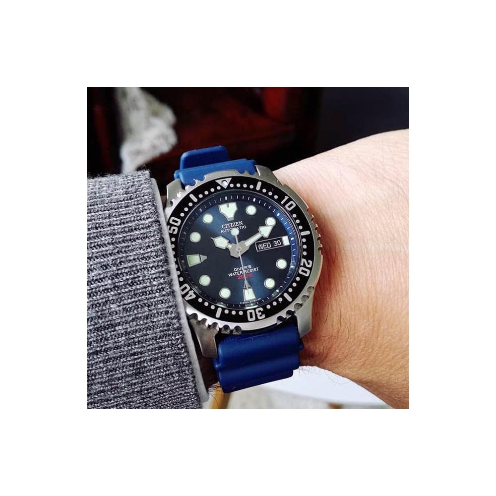 Citizen Promaster NY0040-17L Automatic Diver's Watch 200m Waterproof Men's Blue Navy Rubber Band
