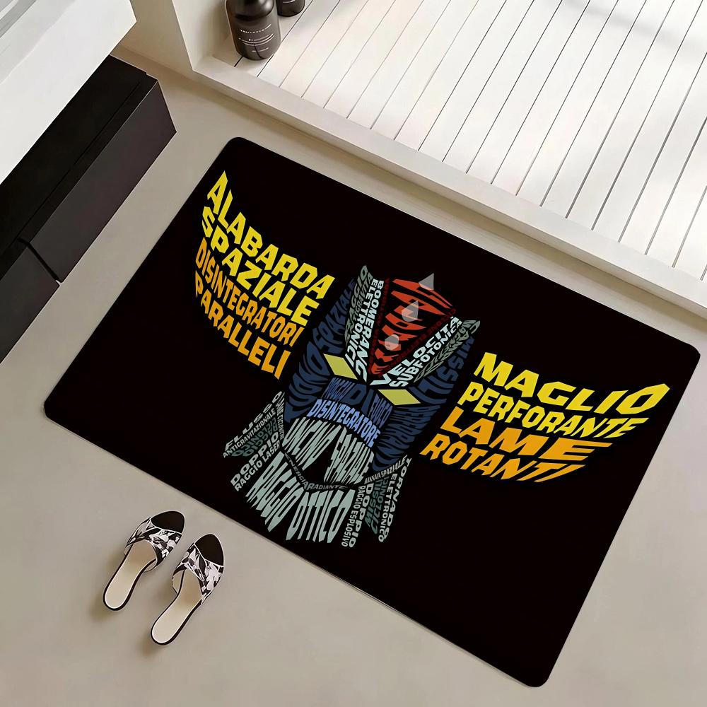 Felpudo Eco Franela Felpudo Antideslizante Inodoro Interior Suave Felpa Corta Alfombra de Piso Anime U-UFO Robot Goldrake