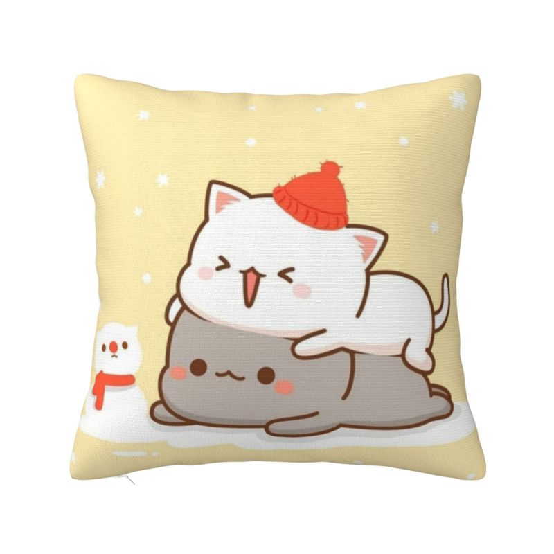 Custom Peach And Goma Eating Salad Modern Throw Pillow Cover Bedroom Decoration Car Cushion
